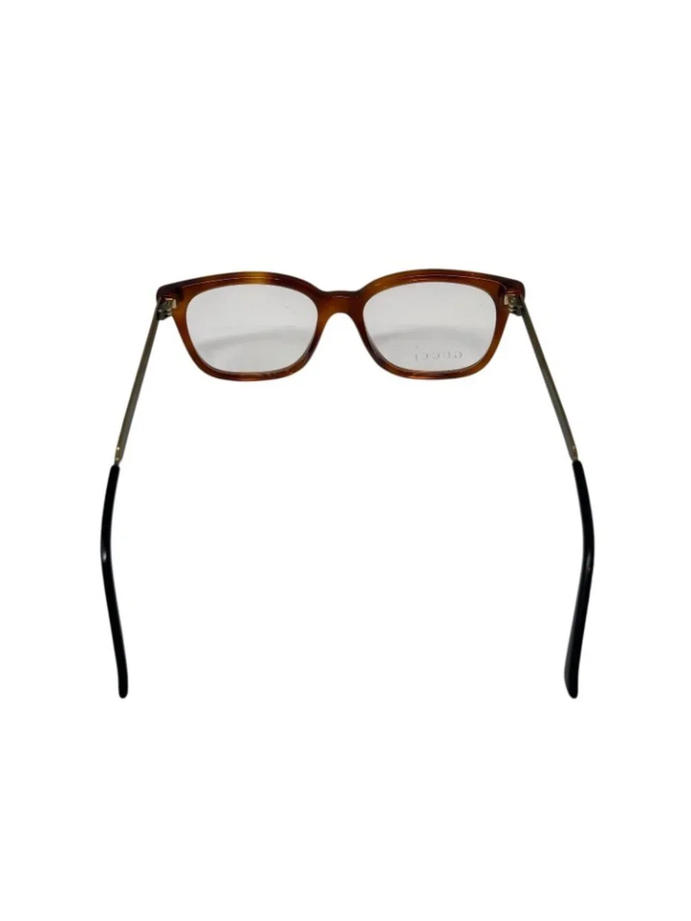 Gucci GG0218O 003 51mm Brown Havana Antique Gold Eyeglasses RX Frames Italy New